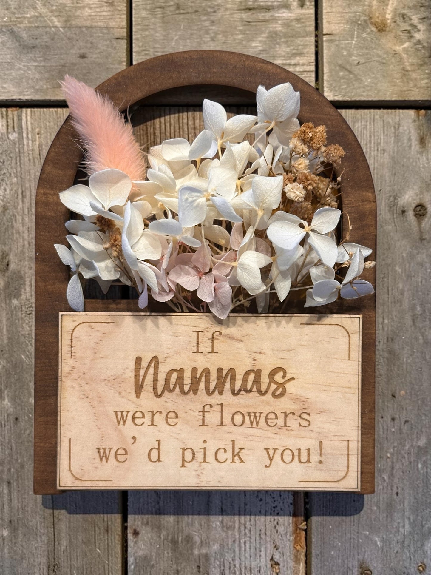 If Nanna's were Flowers Magnet Plaque - Walnut