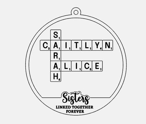 Family Scrabble Ornament