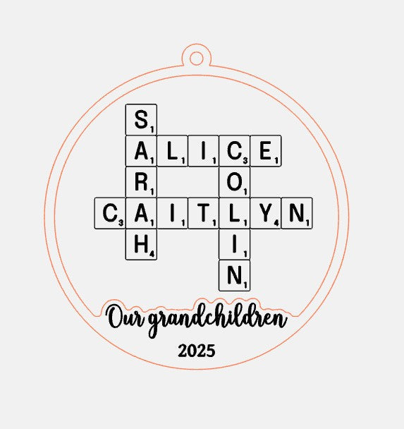 Family Scrabble Ornament